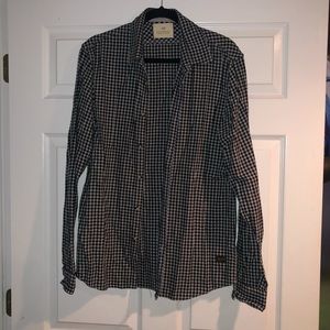 SCOTCH & SCODA Luxury Black & White Plaid Casual Button Down Shirt